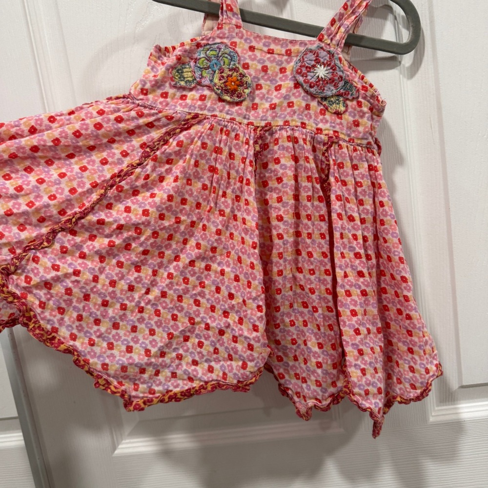 Nini & Maggi Girls 12M Floral Dress Pink‎ Sleeveless Applique Cute Summer - Picture 2 of 6